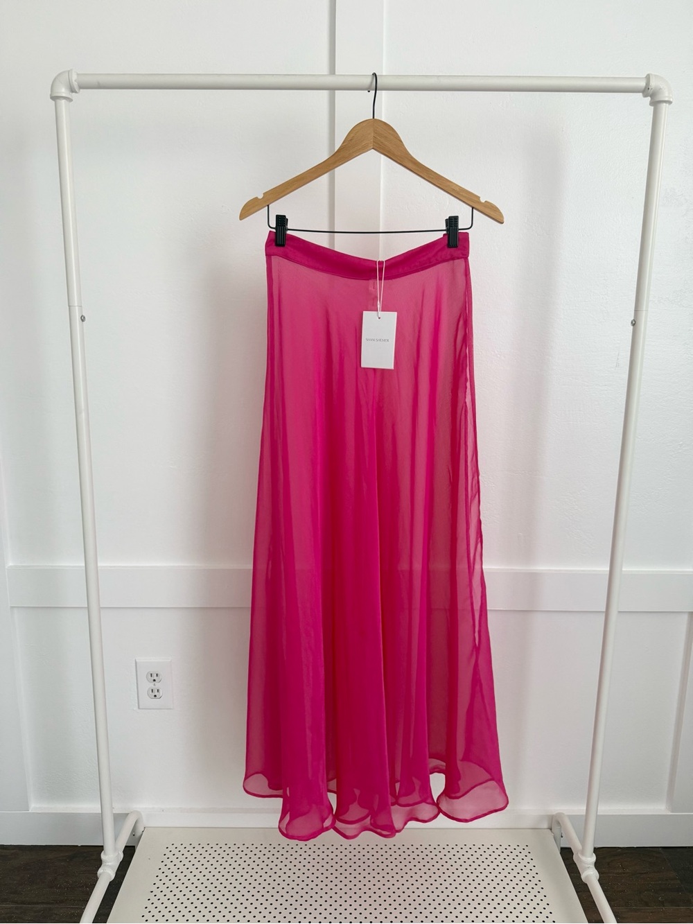 Shani Shemer Alaia Maxi Slit Skirt in Pink